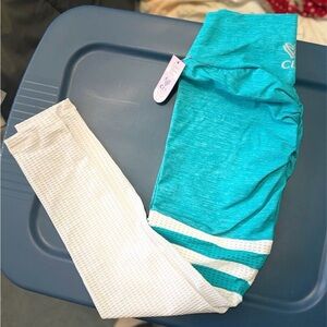 Women's Teal and White Leggings